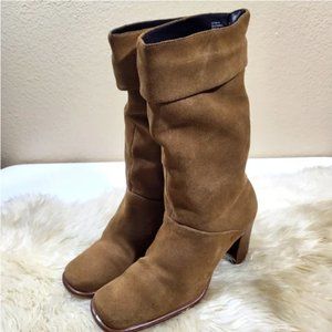 White Mt. Emma Suede Slouchy Heeled Boots